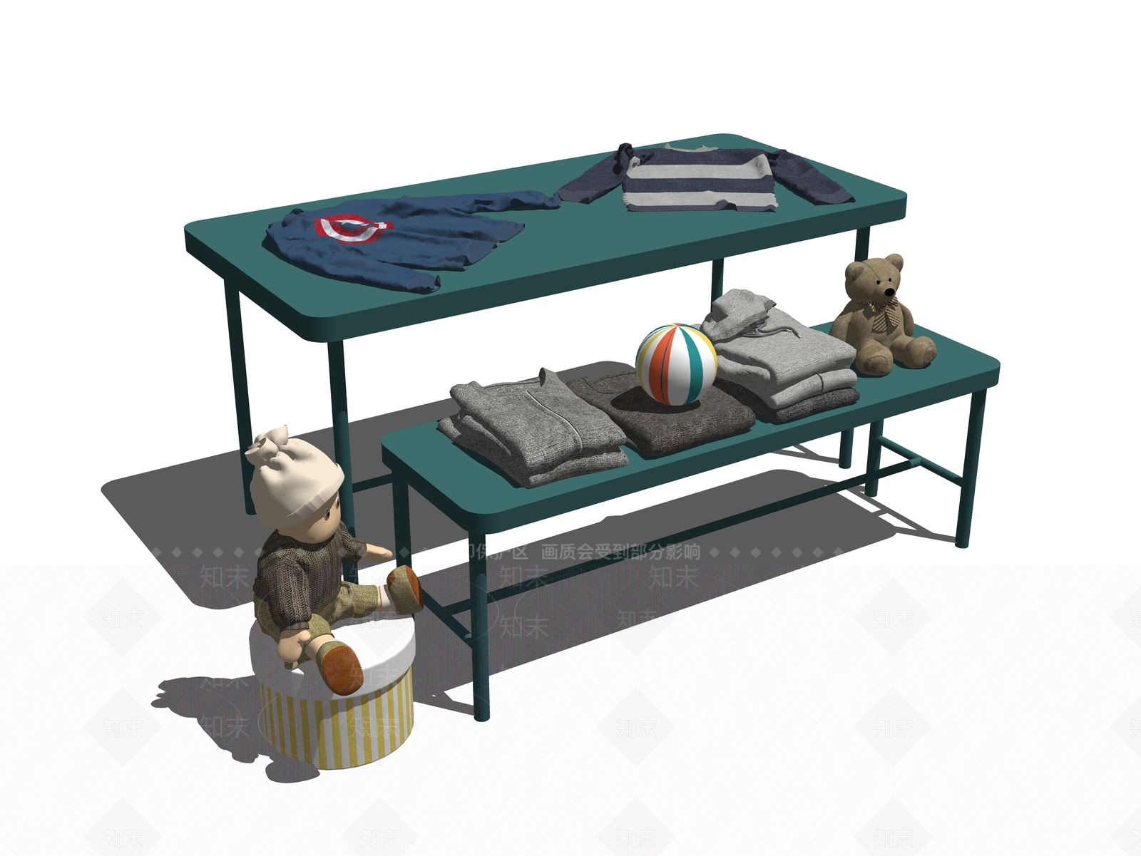 现代服装展架SU模型下载【ID:1100642598】