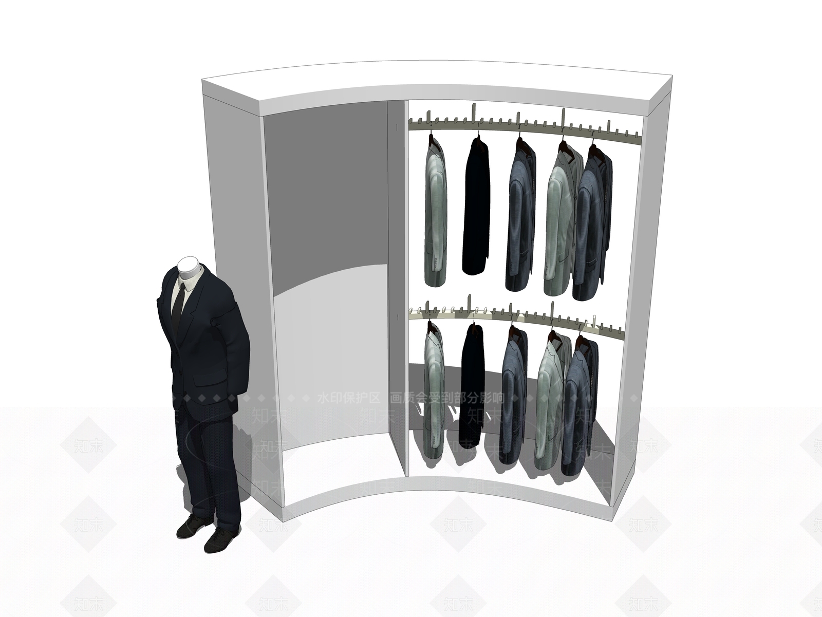现代服装展架SU模型下载【ID:1100516147】