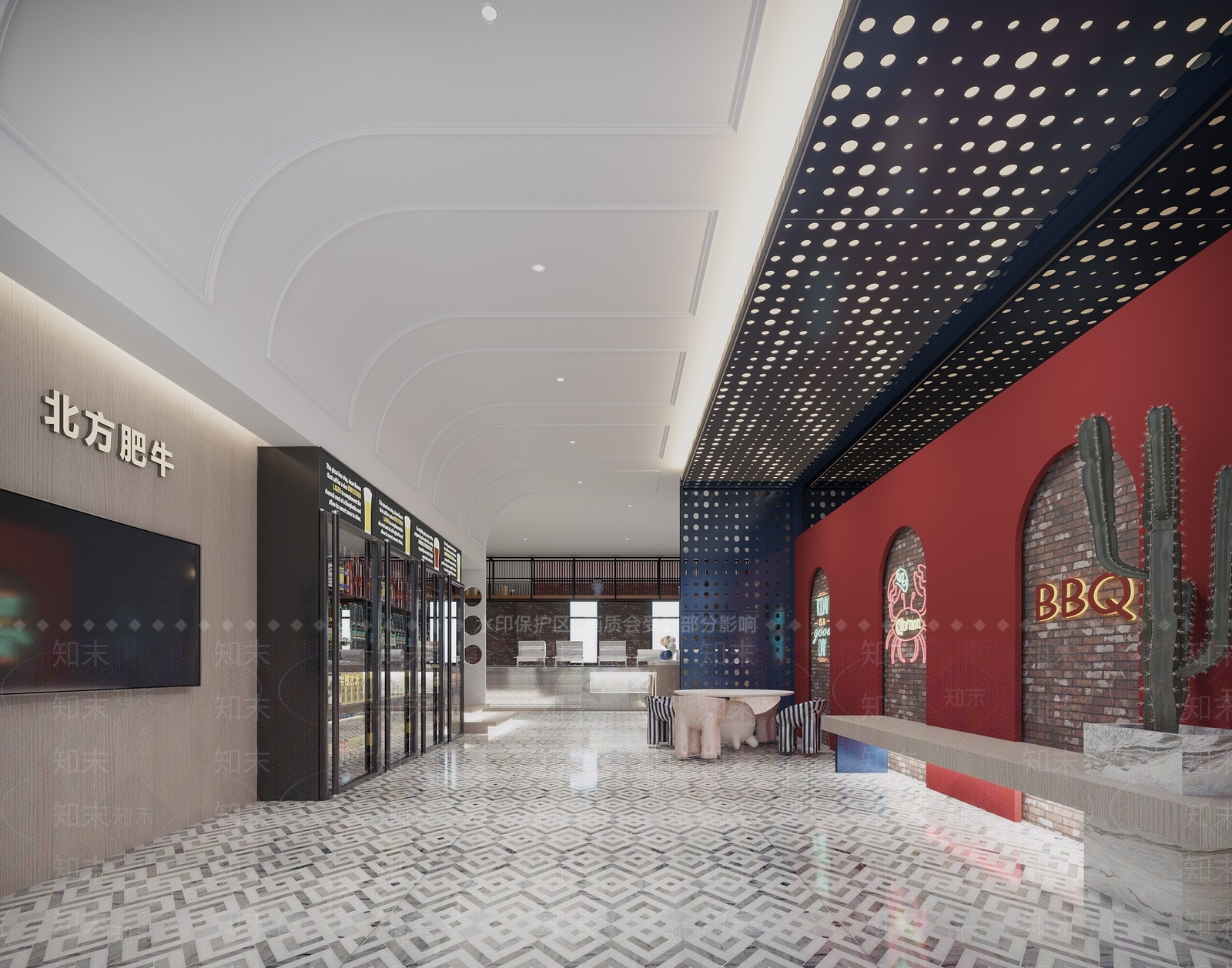 现代自助餐厅3D模型下载【ID:1100516864】