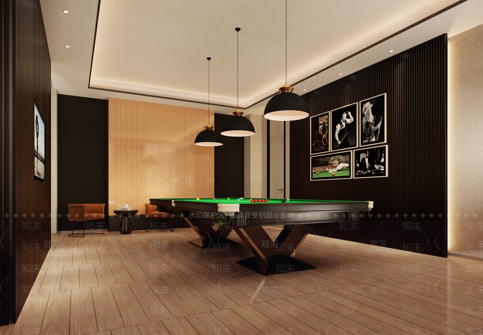 现代桌球室3D模型下载【ID:1100517837】