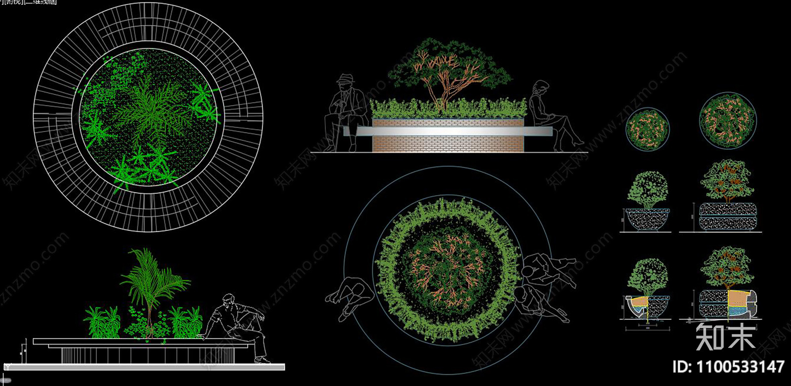 景观植物cad施工图下载【ID:1100533147】