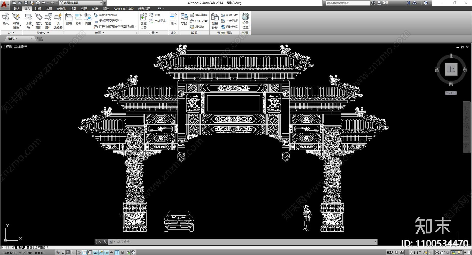 古建牌坊施工图下载【ID:1100534470】