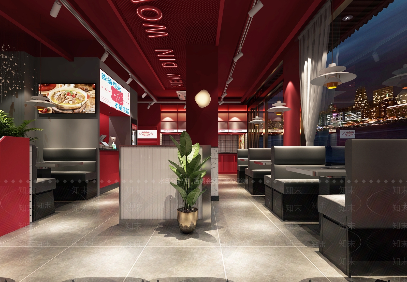 现代火锅店3D模型下载【ID:1100542616】