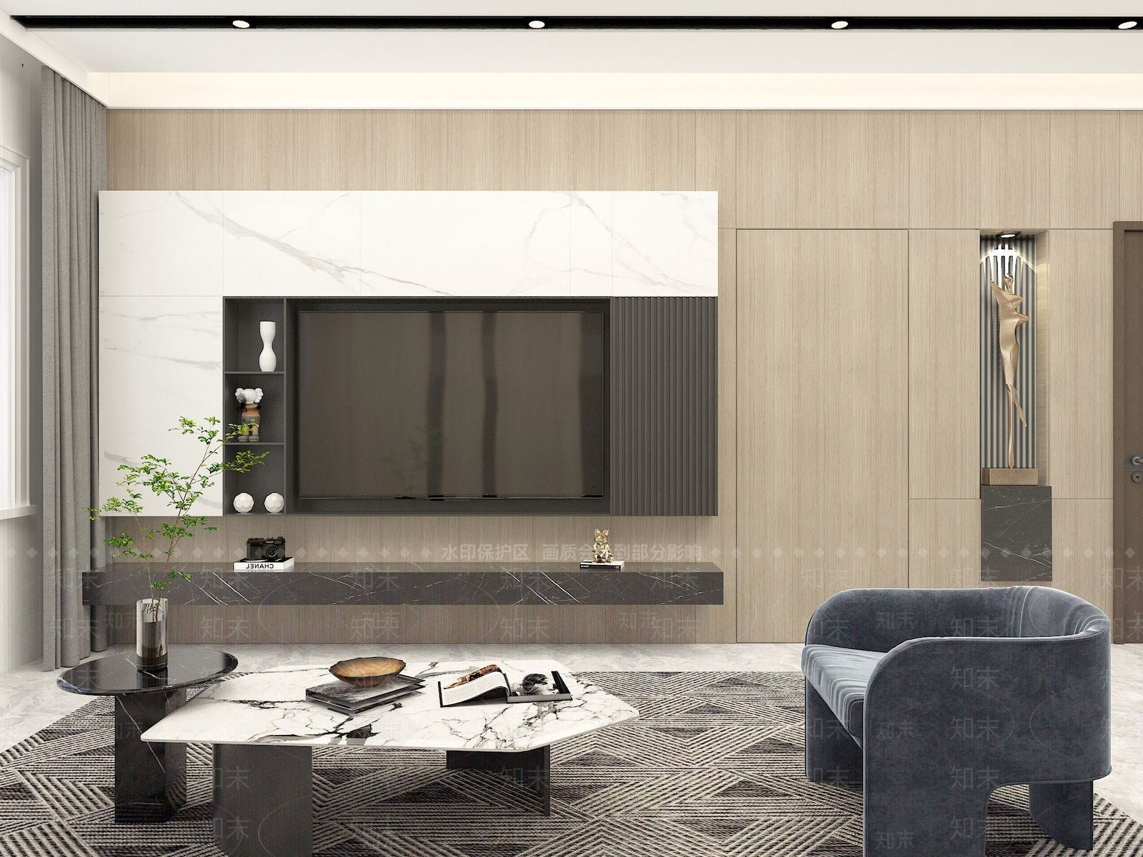 现代家具客厅3D模型下载【ID:1100544285】