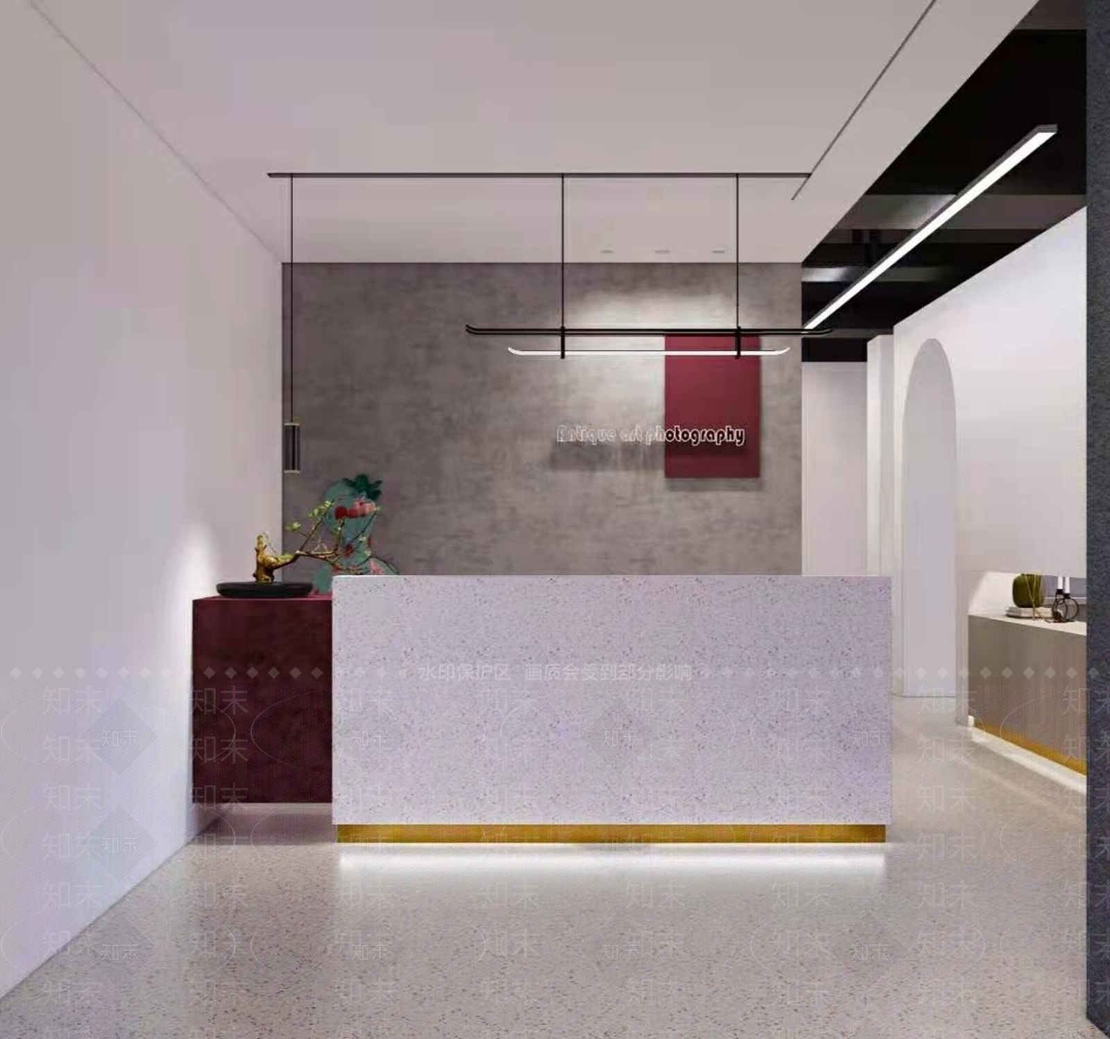 现代网摄影红写真店SU模型下载【ID:1100665052】