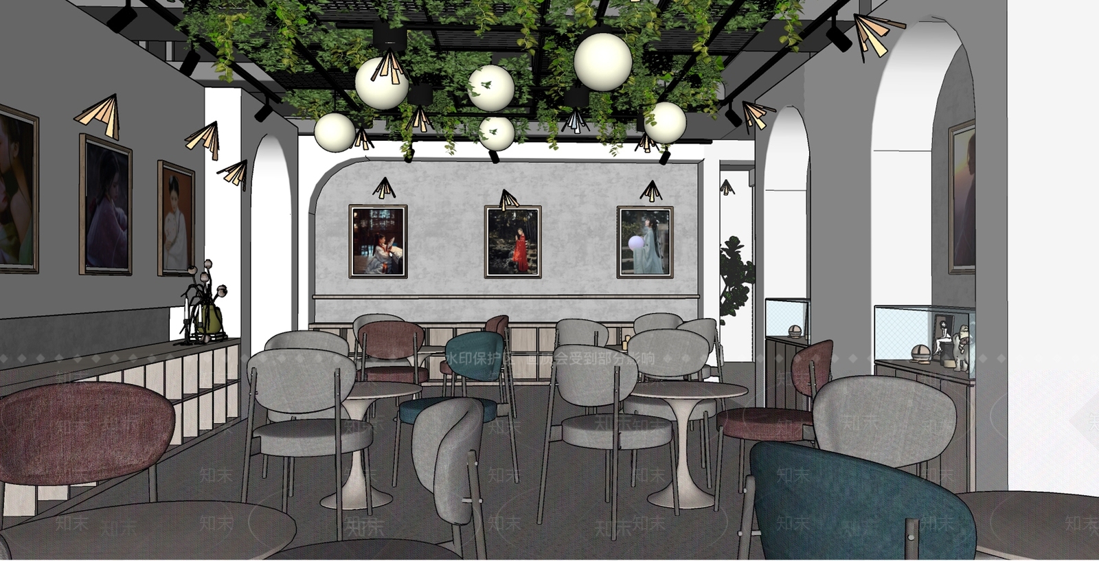 新中式婚纱摄影店SU模型下载【ID:1100792486】