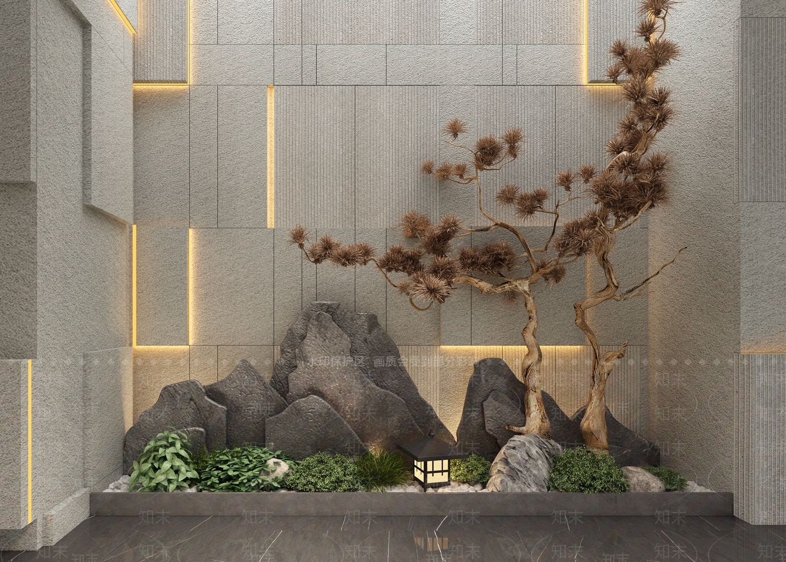 新中式假山3D模型下载【ID:1100552276】