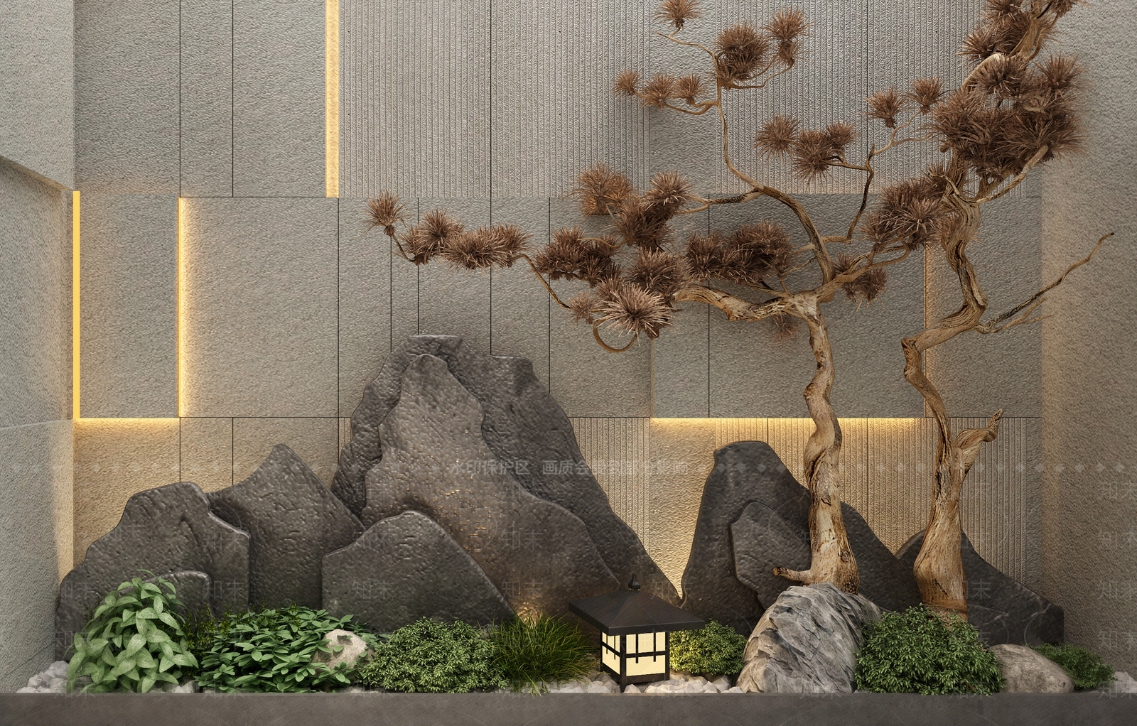 新中式假山3D模型下载【ID:1100552276】
