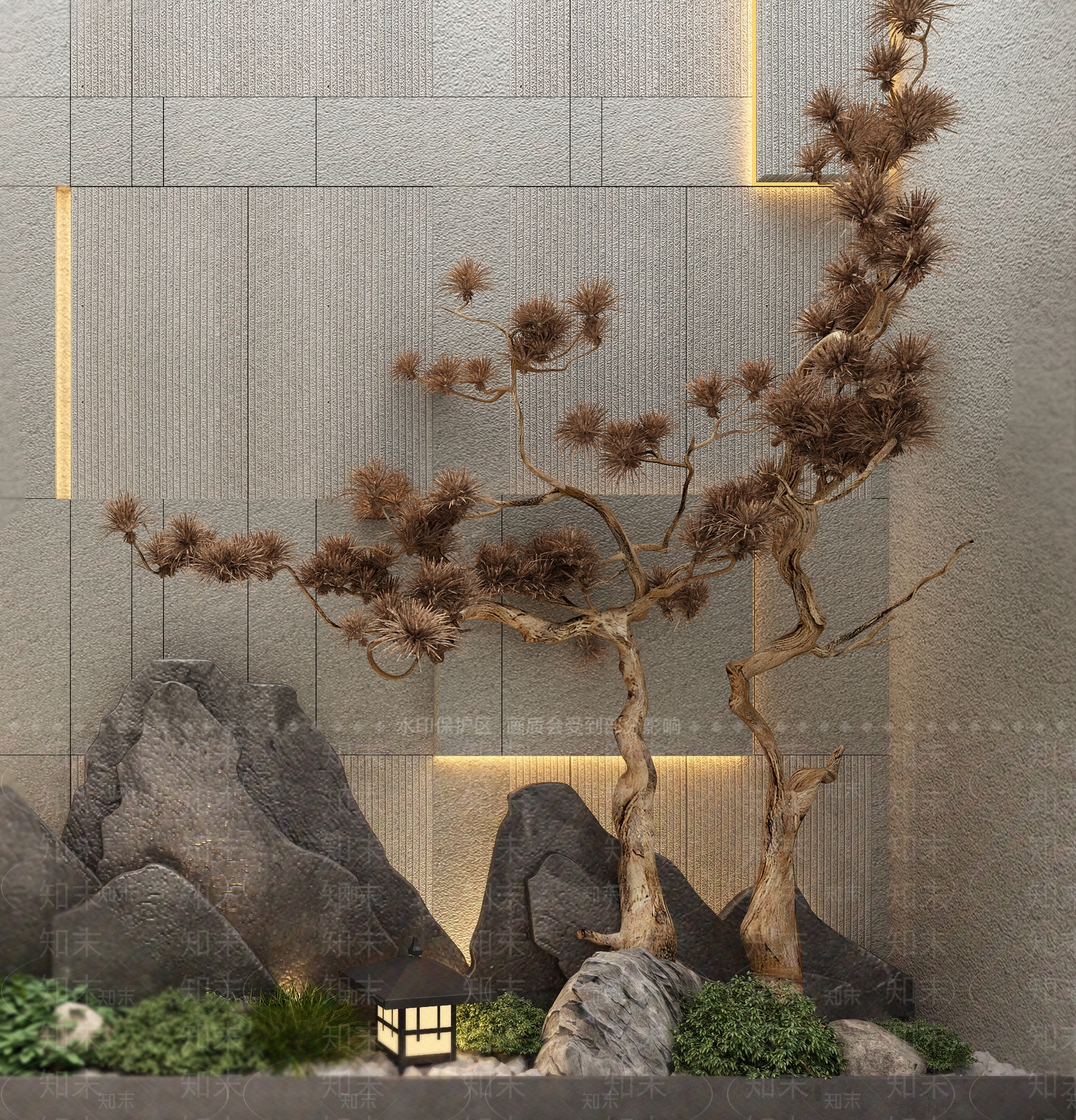 新中式假山3D模型下载【ID:1100552276】