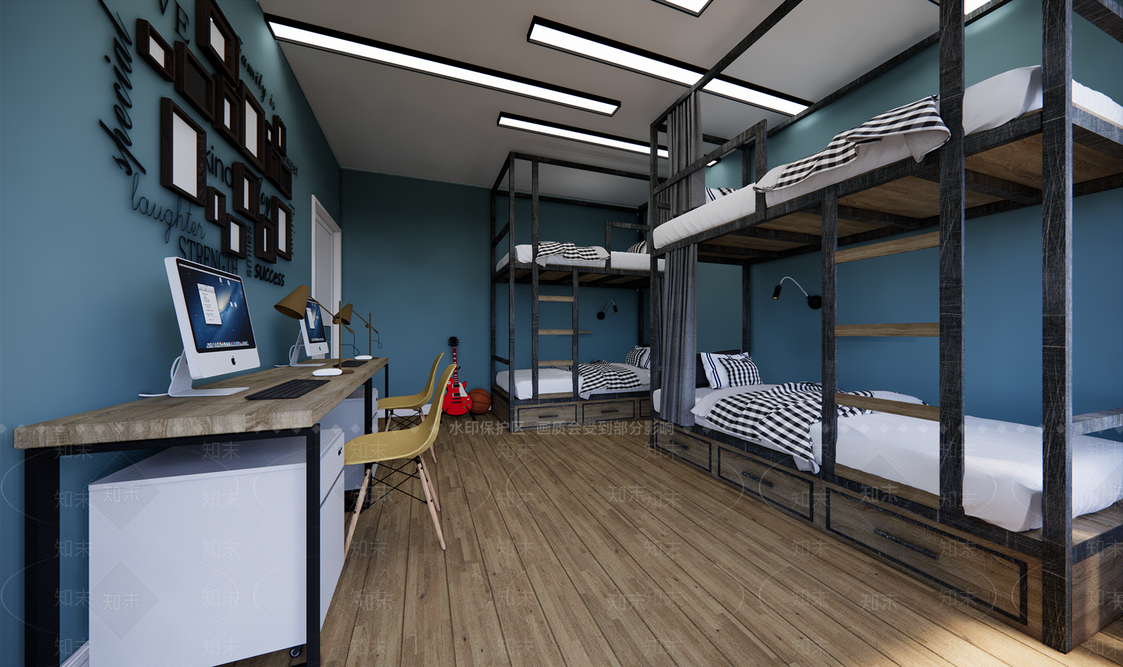 北欧风大学生宿舍SU模型下载【ID:1100557581】