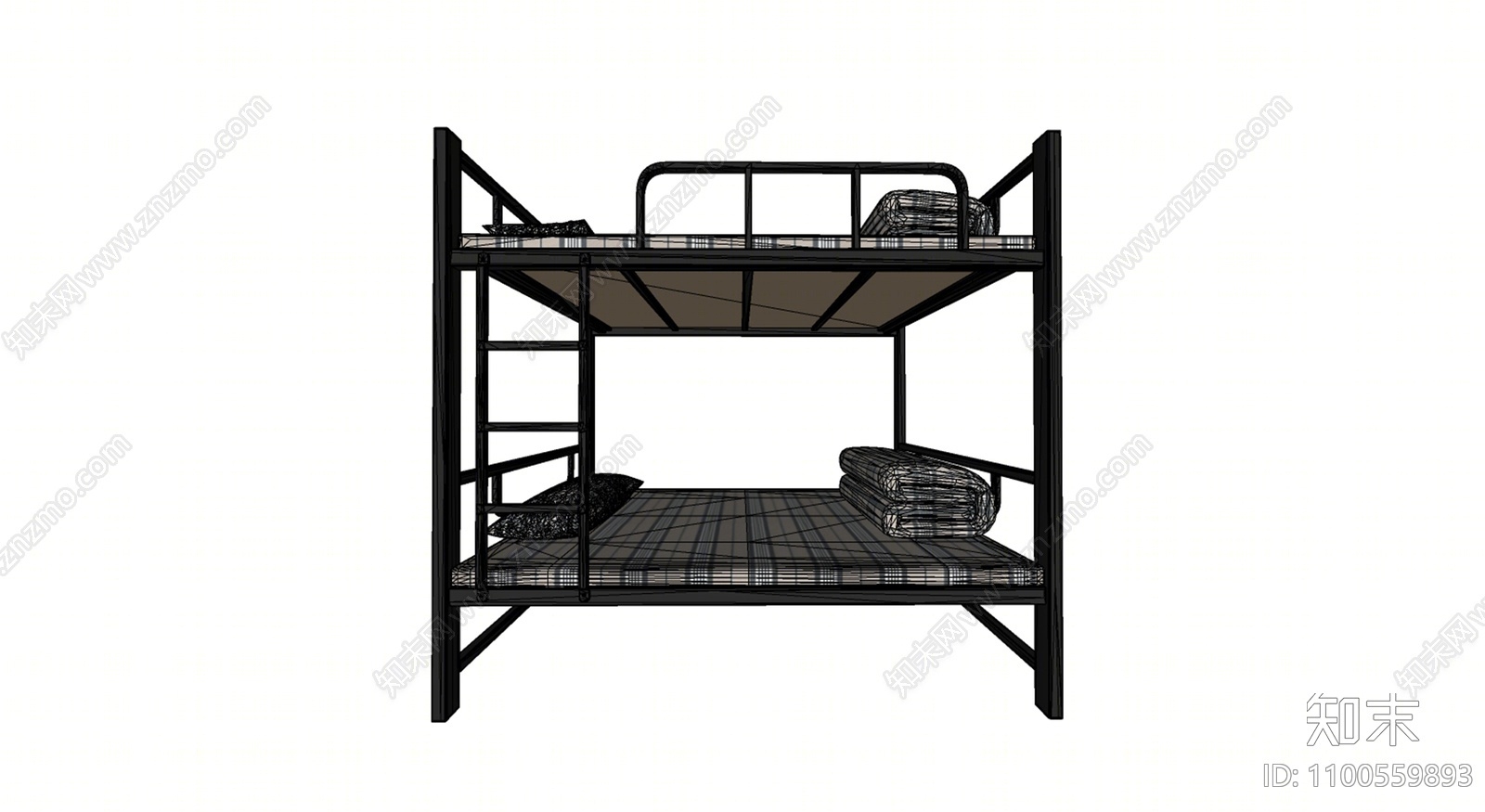 现代上下铺SU模型下载【ID:1100559893】