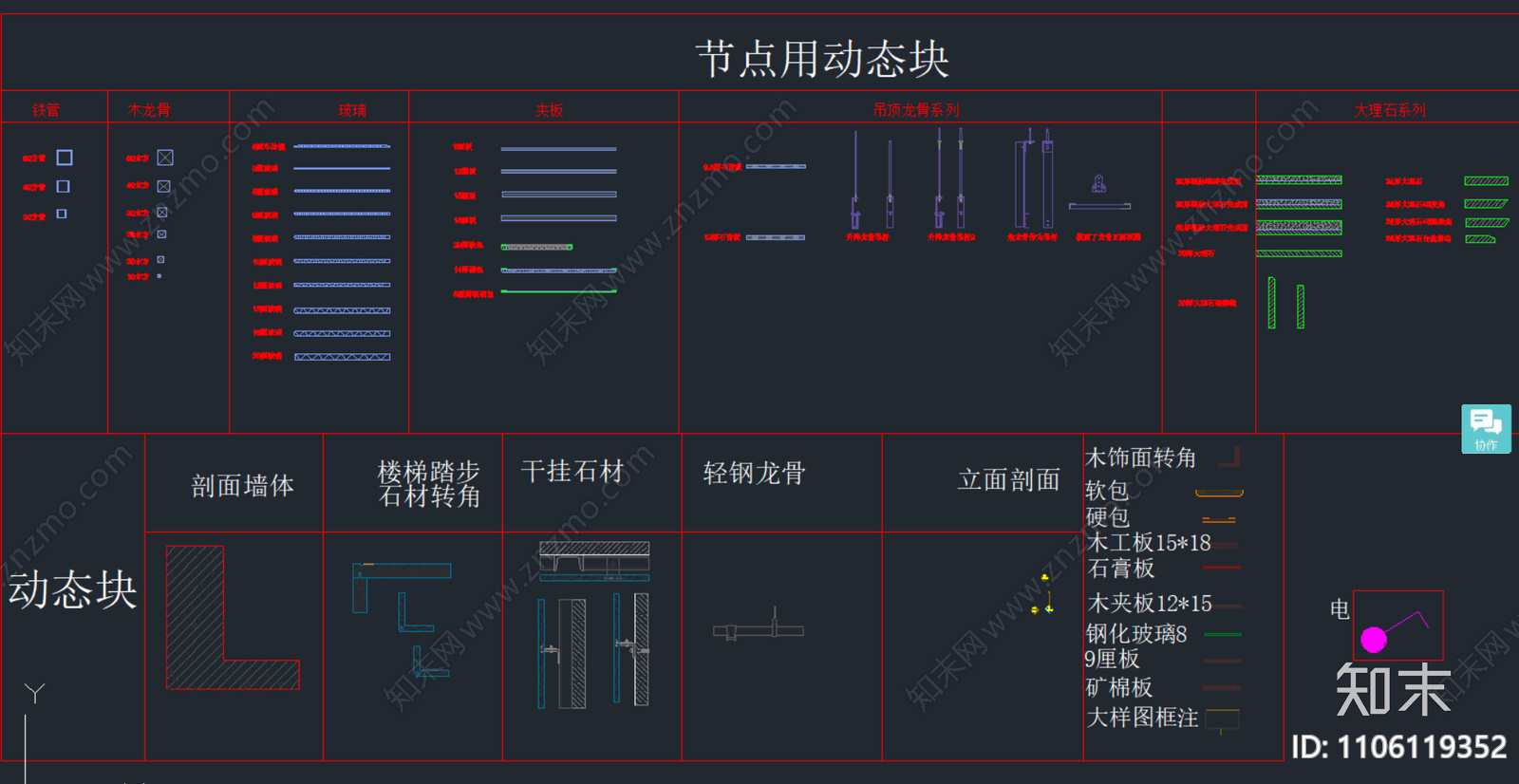 填充图例线型模型cad施工图下载【ID:1106119352】