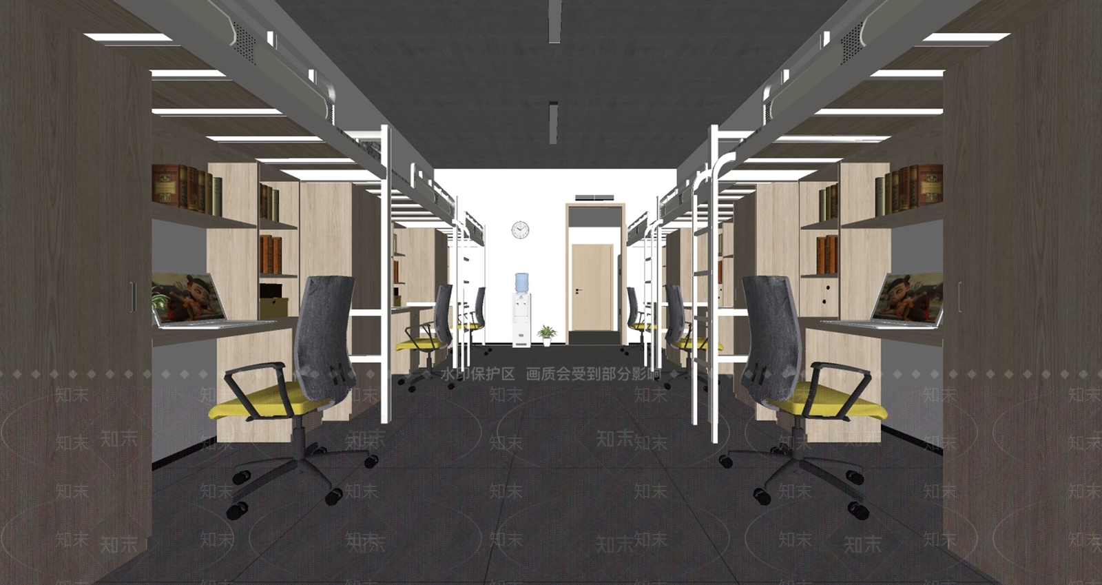 现代学校宿舍寝室SU模型下载【ID:1100562000】