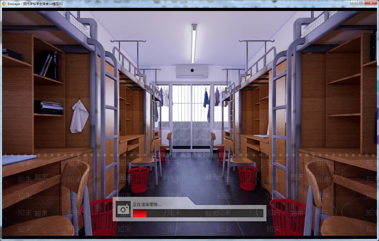 现代学校学生宿舍寝室SU模型下载【ID:1100562142】