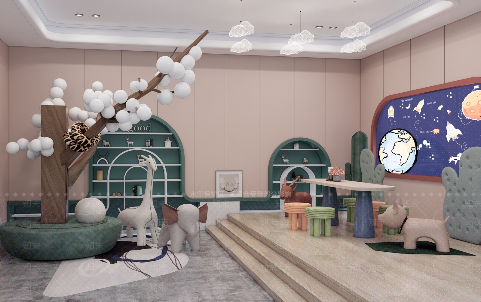 现代儿童中心娱乐区SU模型下载【ID:1100569813】