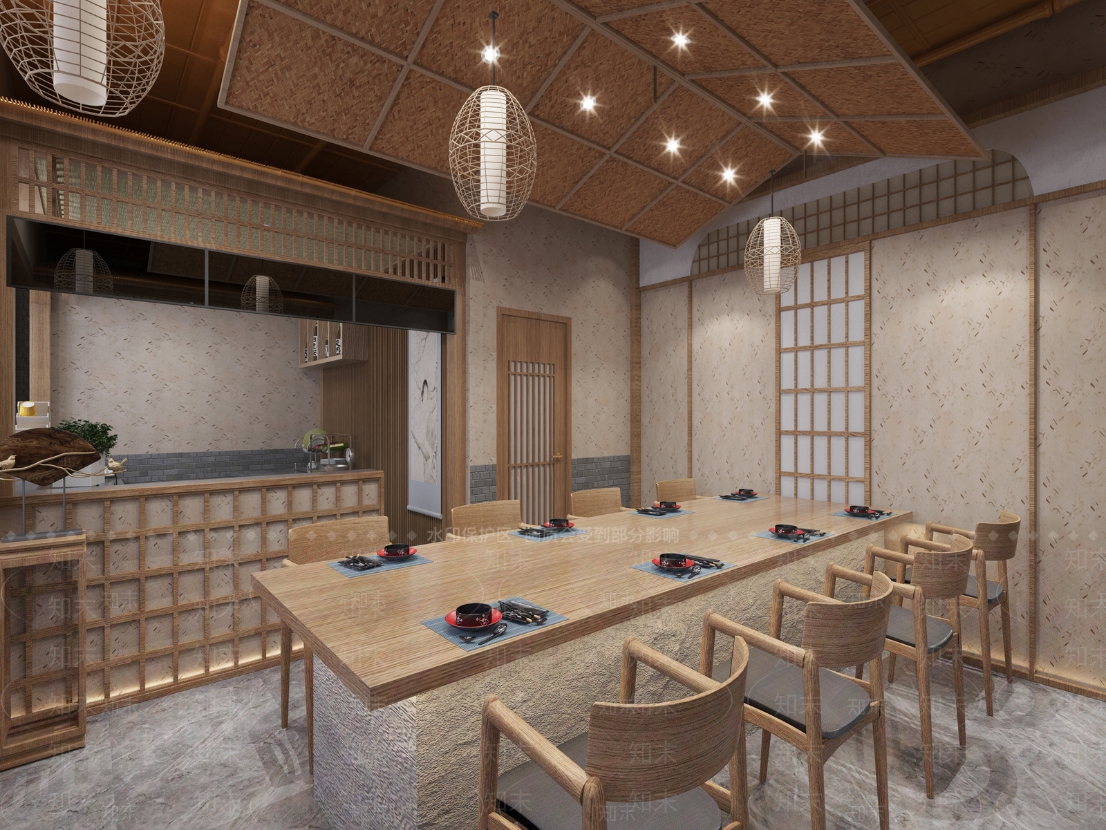 日式火锅店3D模型下载【ID:1100573210】
