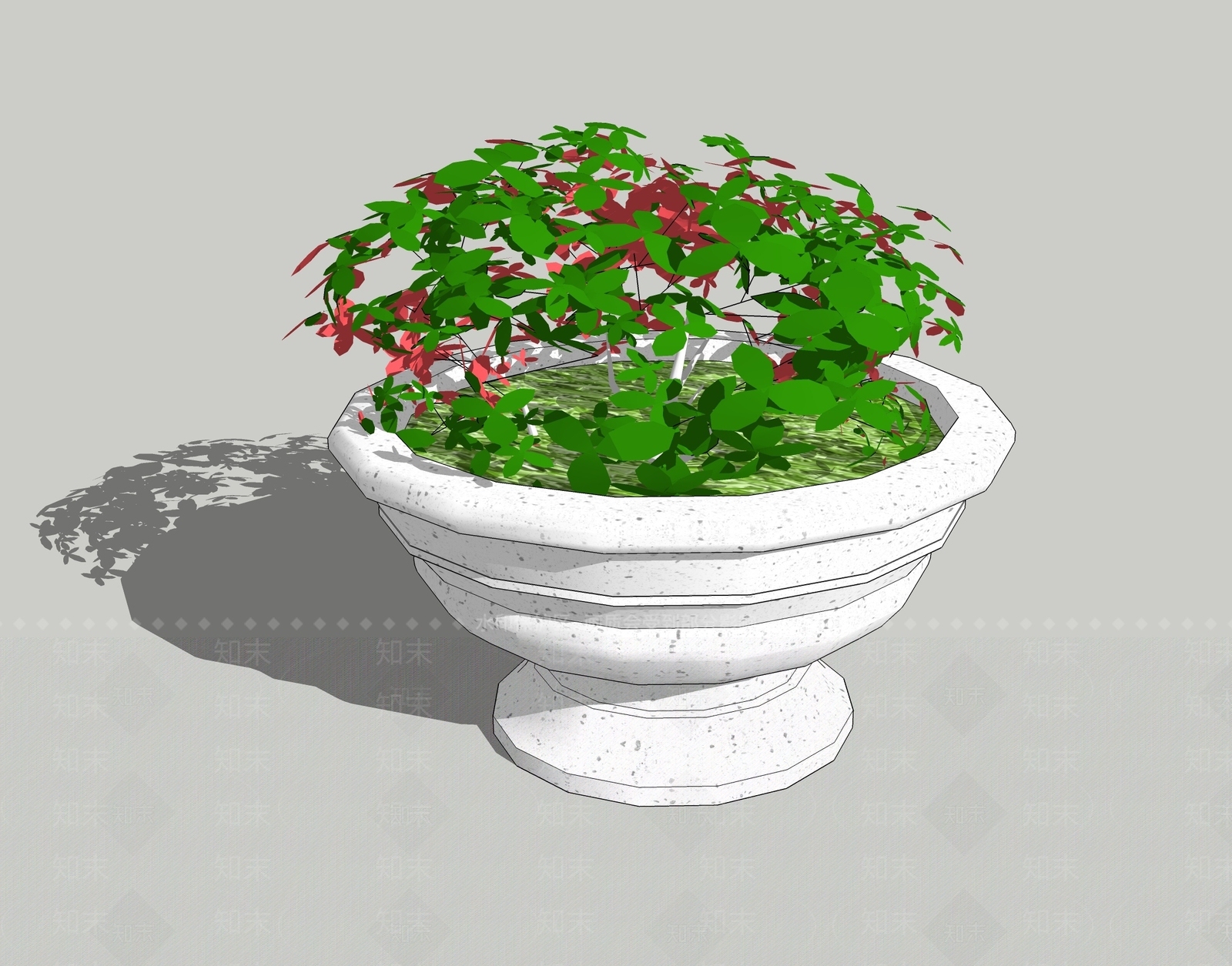 欧式花坛花钵SU模型下载【ID:1100579181】