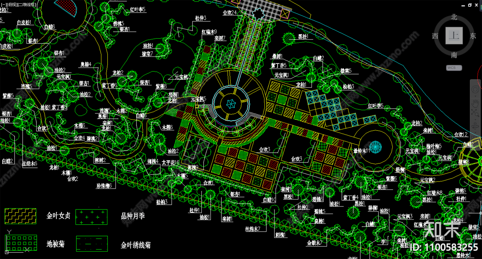 广场景观cad施工图下载【ID:1100583255】