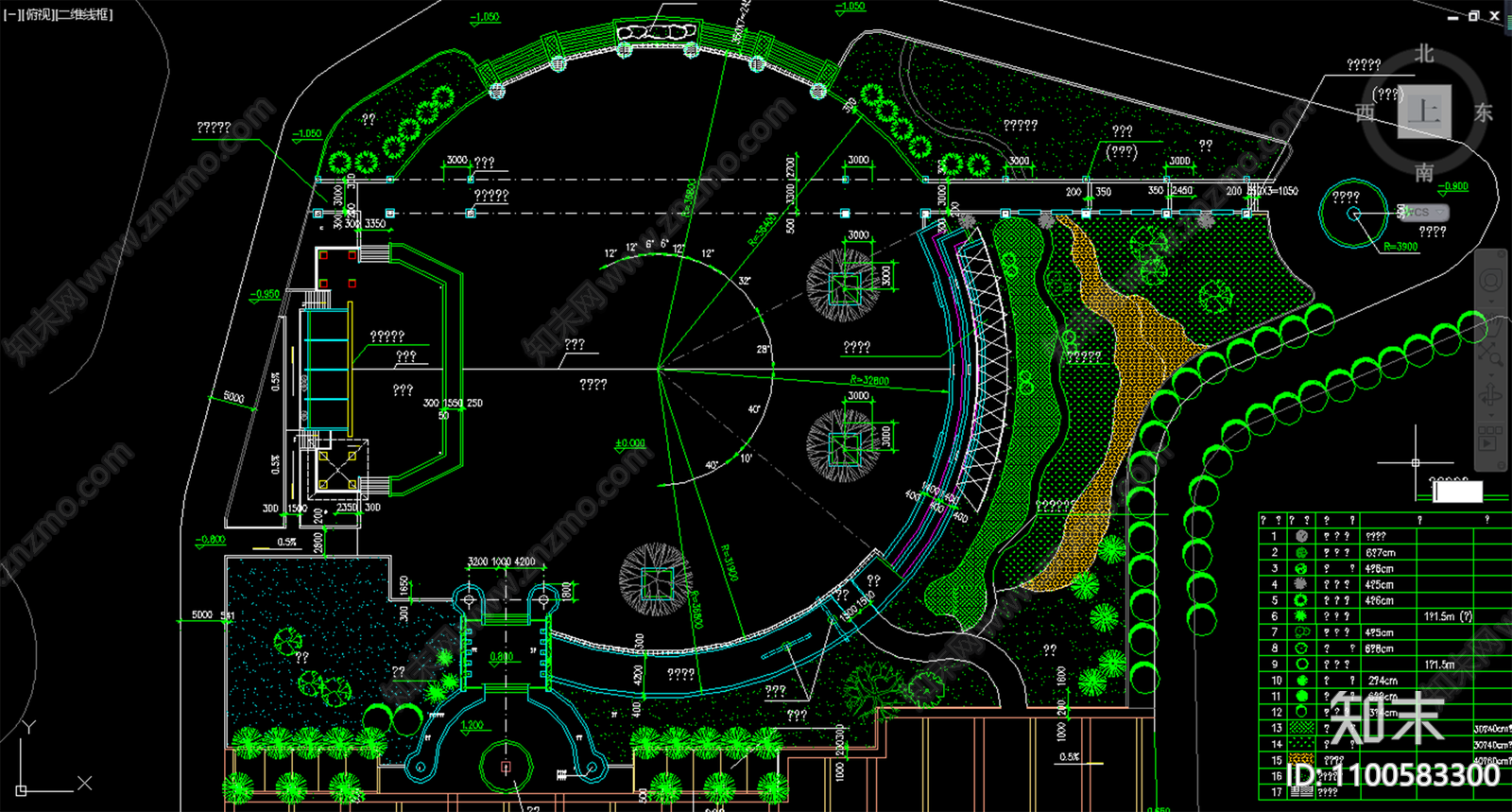 广场景观cad施工图下载【ID:1100583300】