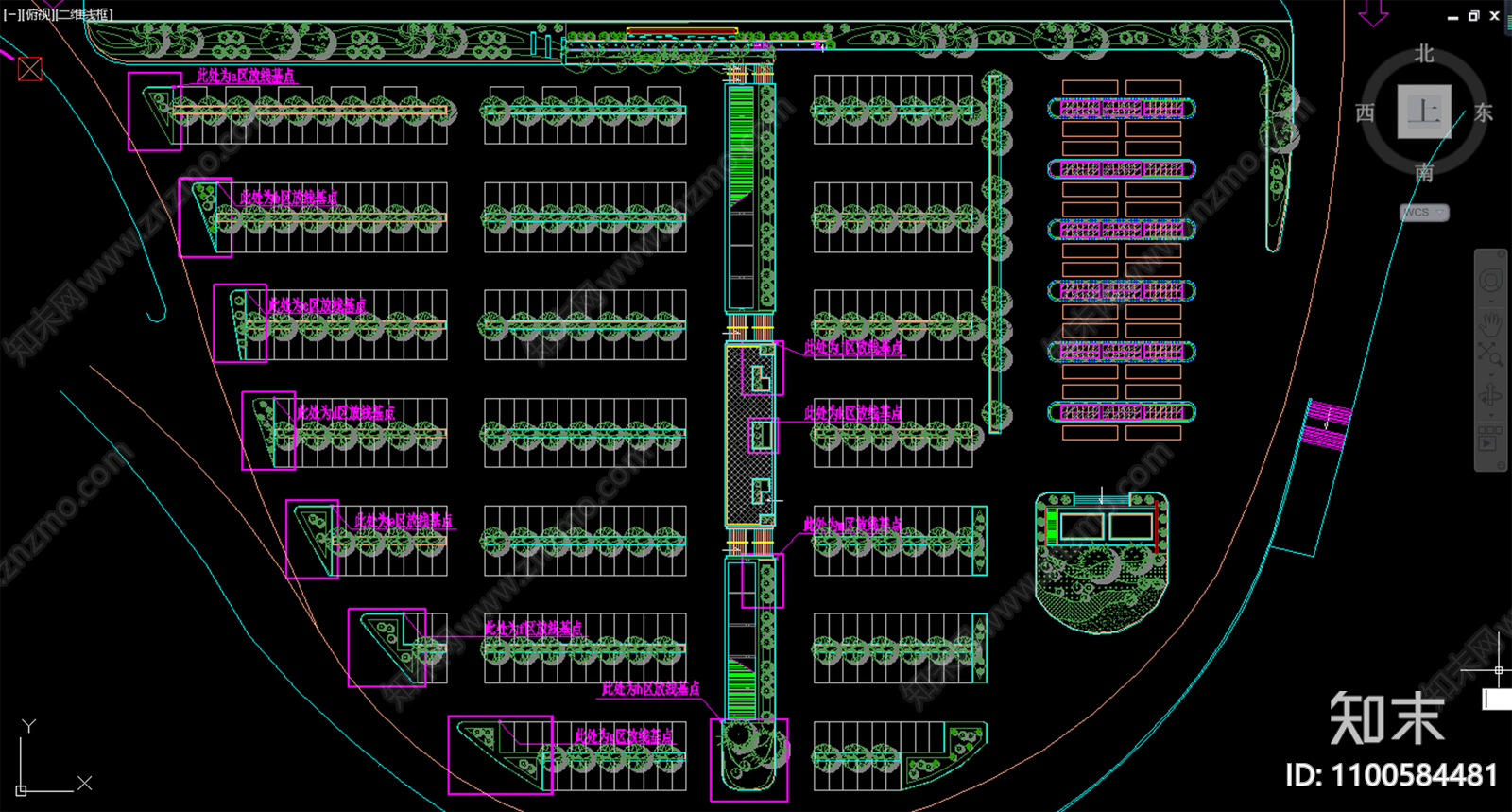停车场种植设计方案cad施工图下载【ID:1100584481】