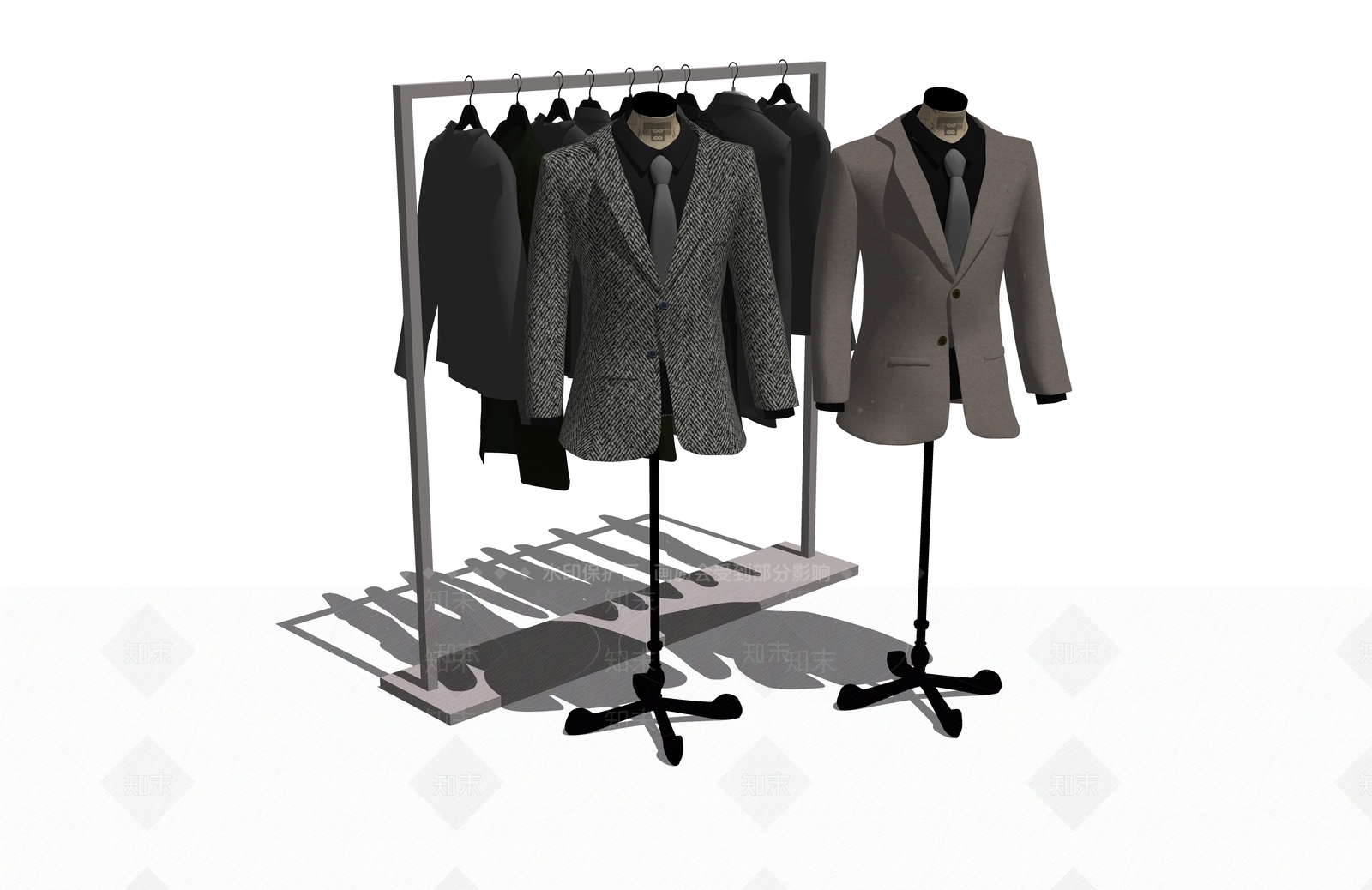现代服装模特SU模型下载【ID:1100585095】