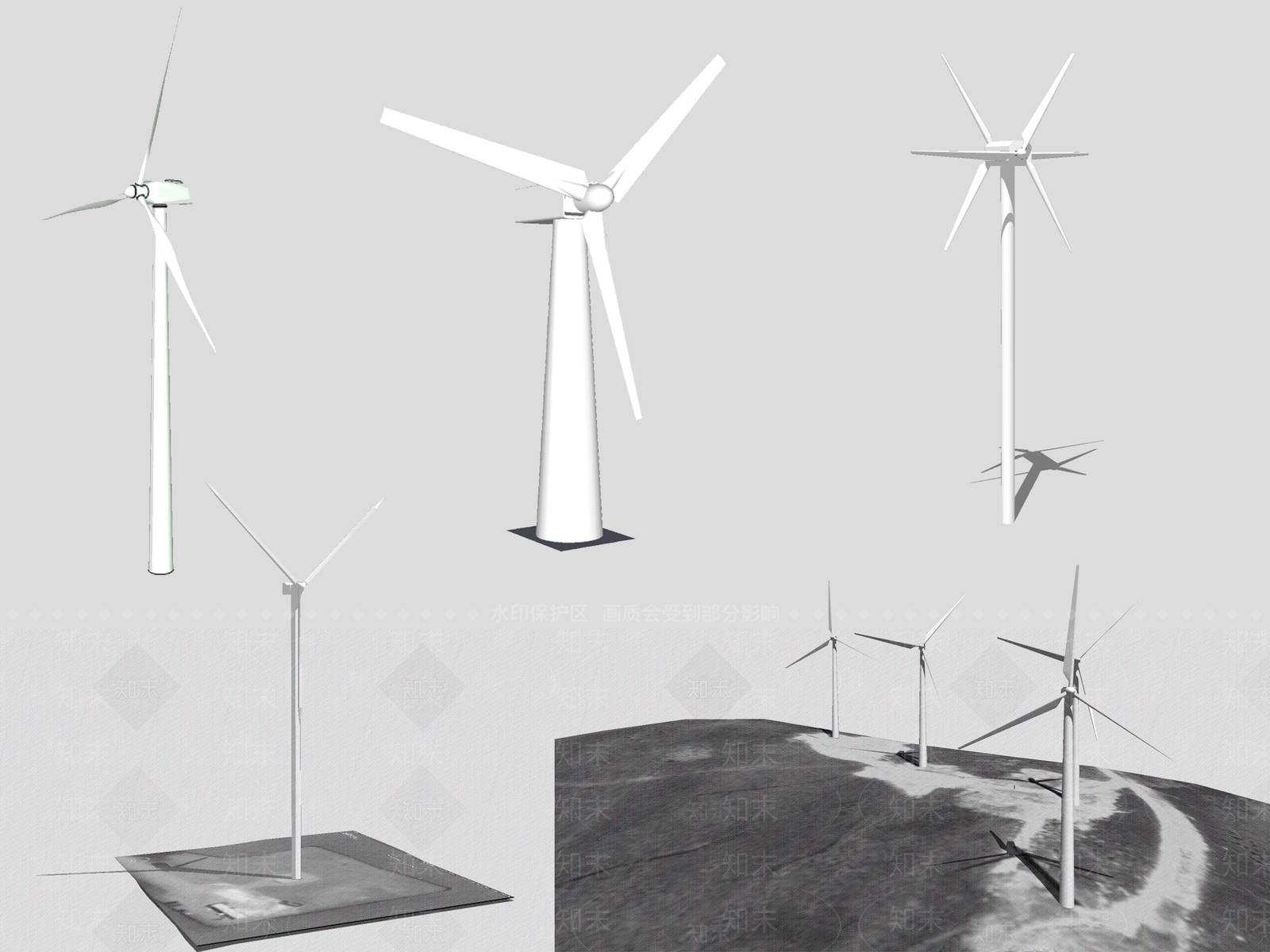 现代风力发电机SU模型下载【ID:1100585567】