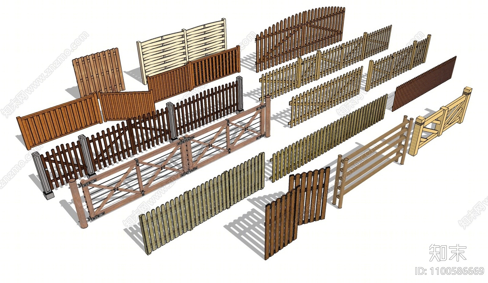 现代木栅栏SU模型下载【ID:1100586669】