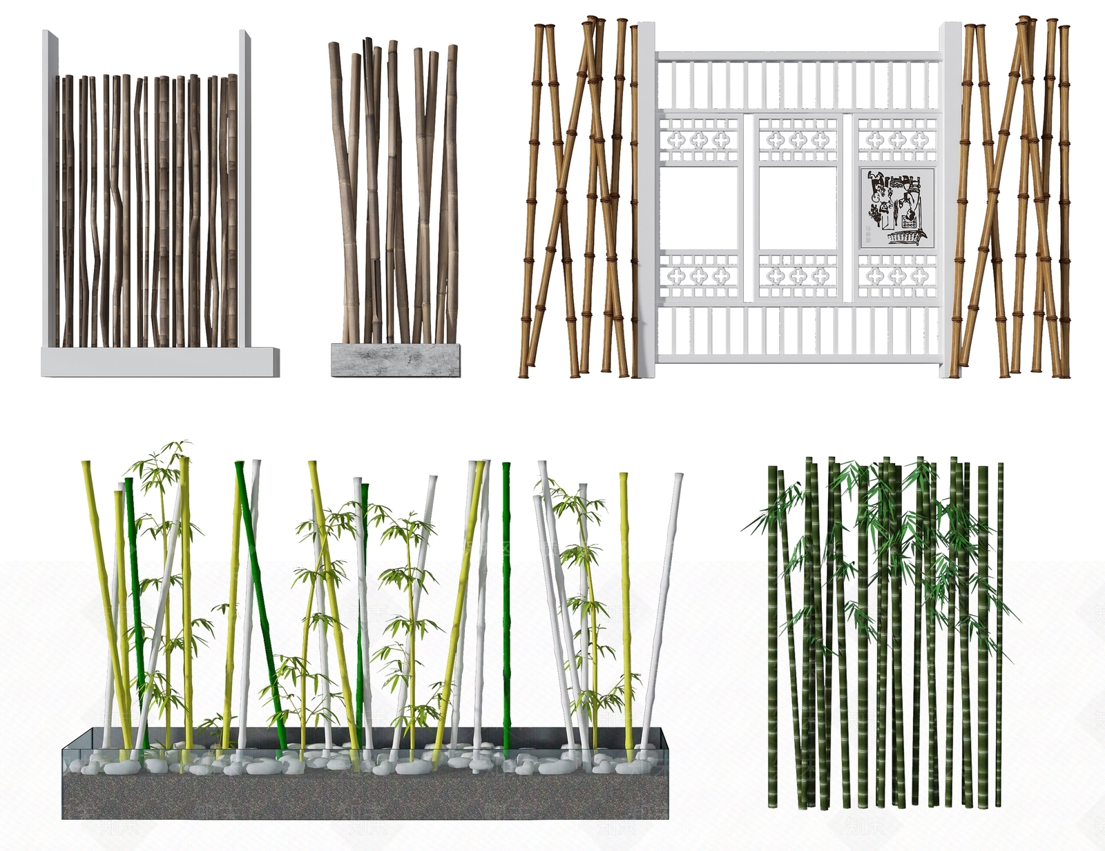 新中式竹子屏风3D模型下载【ID:1100586885】