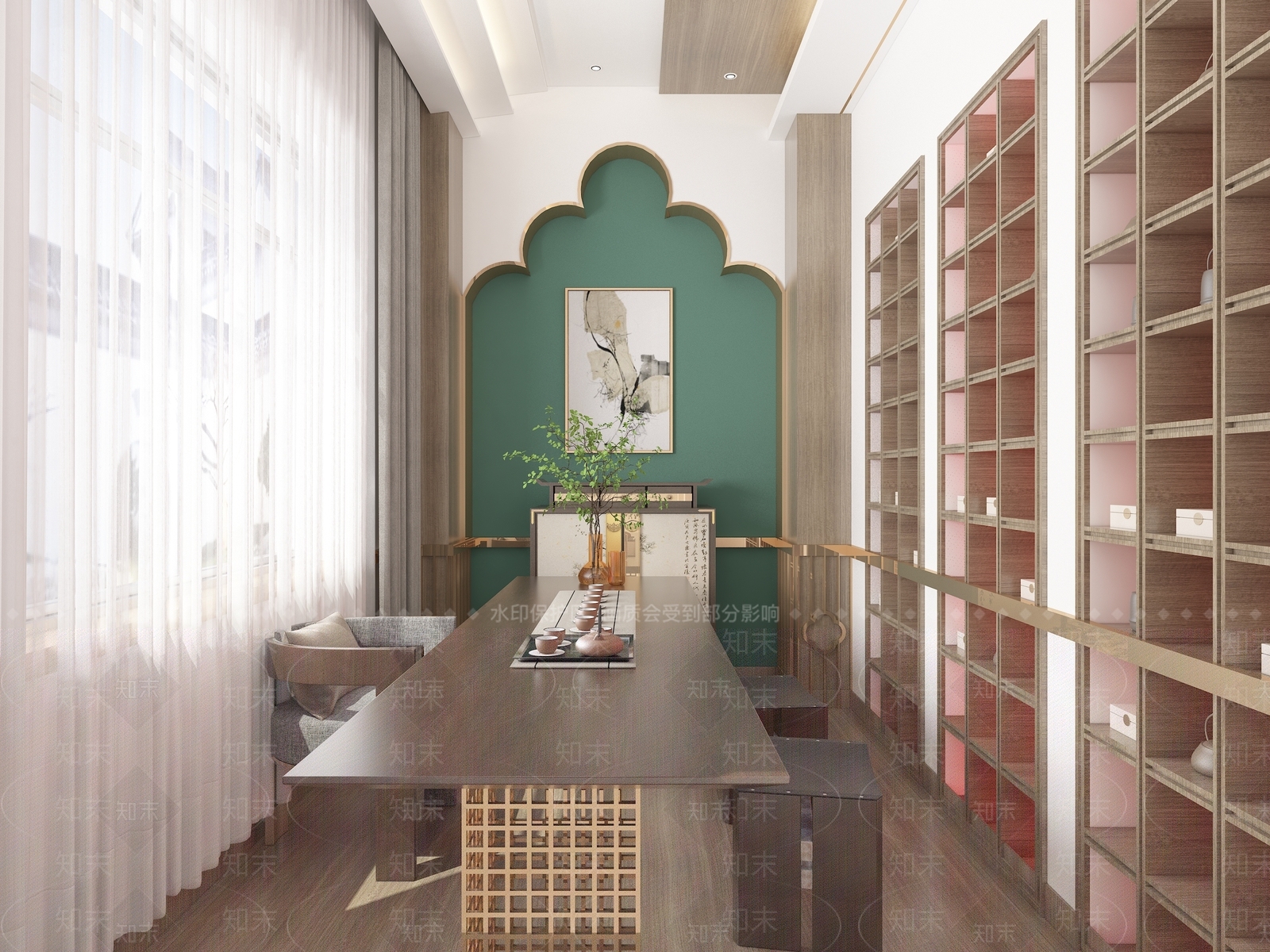 新中式宫廷茶馆3D模型下载【ID:1100594485】