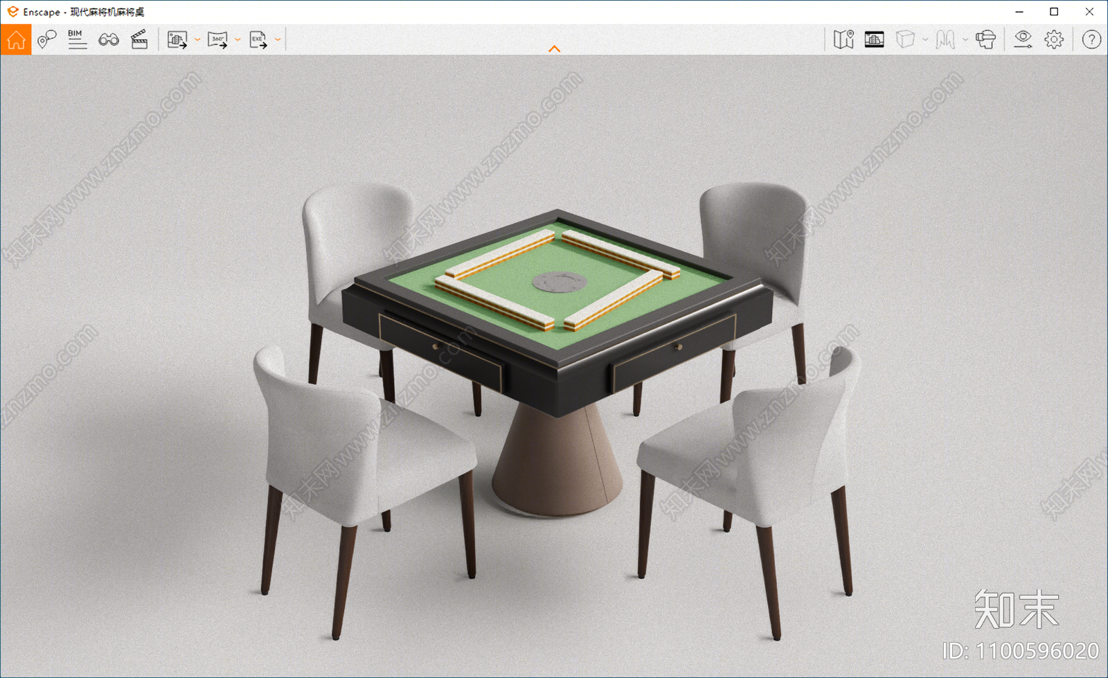 现代麻将桌SU模型下载【ID:1100596020】