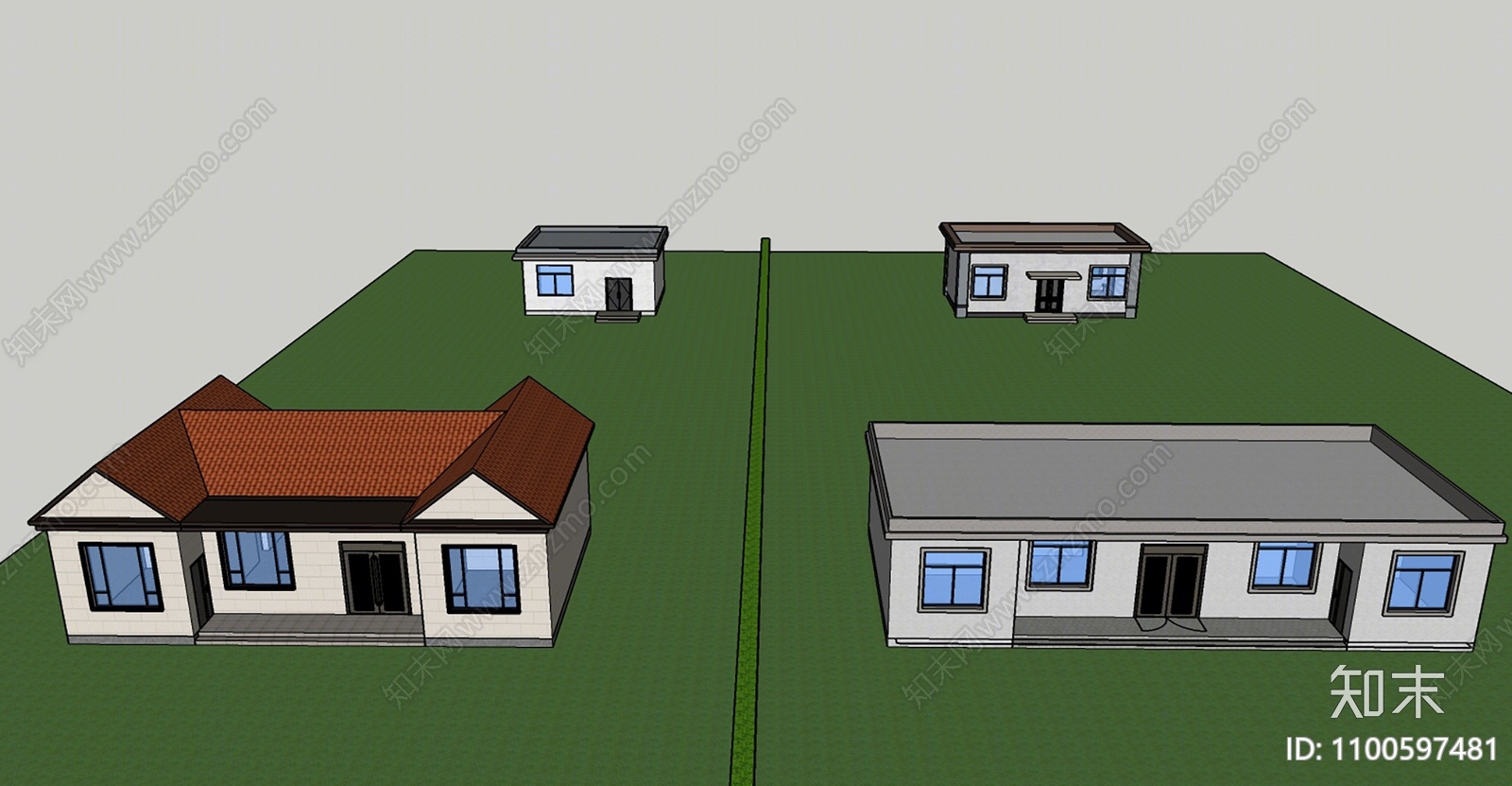 现代乡村民房SU模型下载【ID:1100597481】