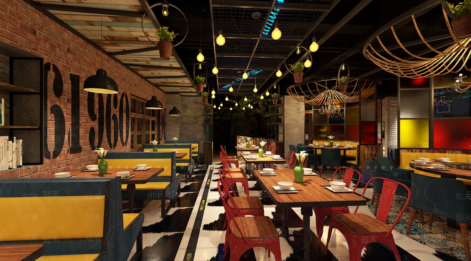 工业风火锅店3D模型下载【ID:1100599792】