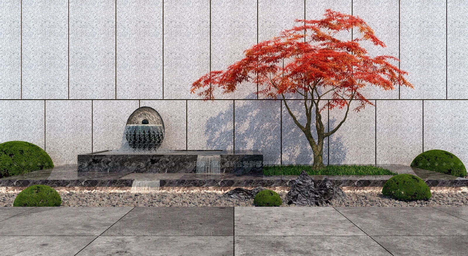 新中式假山山水3D模型下载【ID:1100599969】