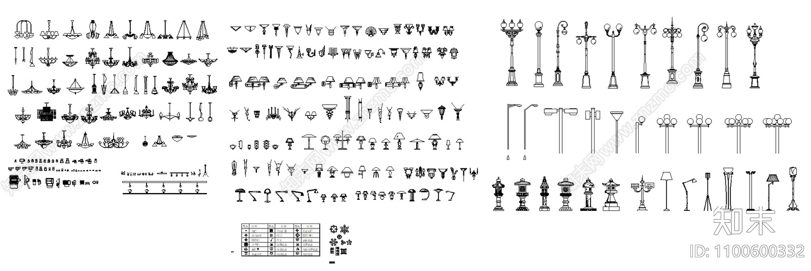 灯具模块大全施工图下载【ID:1100600332】