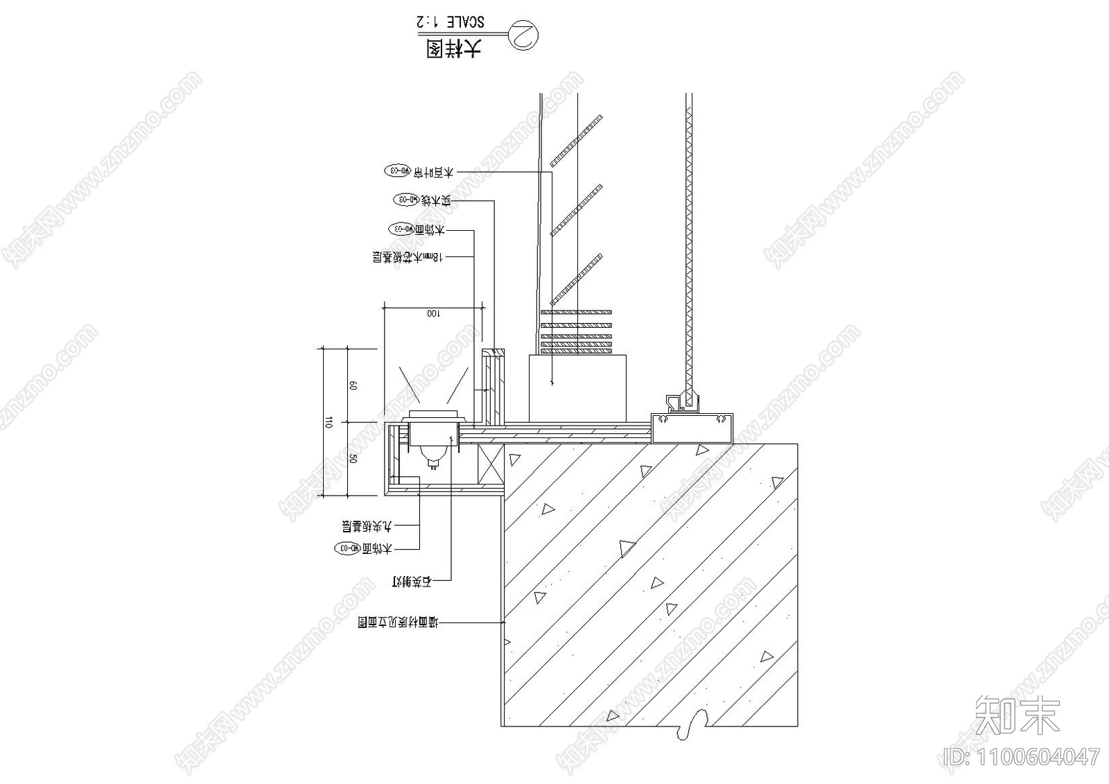 厨房玻璃推拉门cad施工图下载【ID:1100604047】