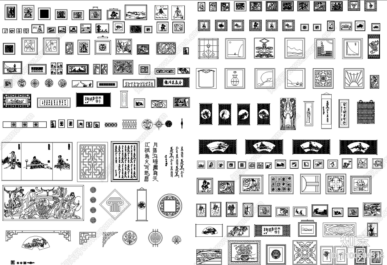 立面装饰画施工图下载【ID:1100604576】