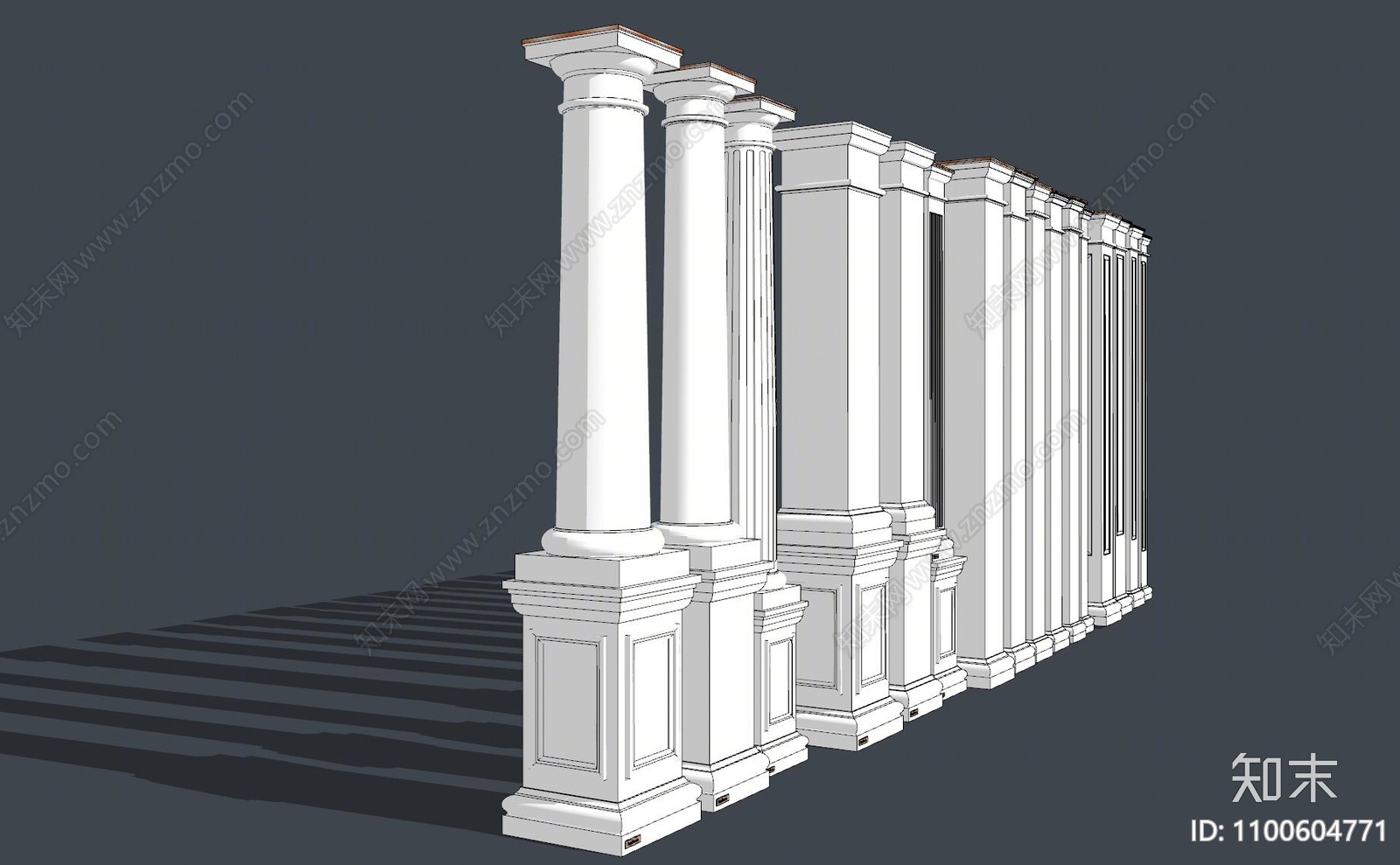 欧式罗马柱SU模型下载【ID:1100604771】
