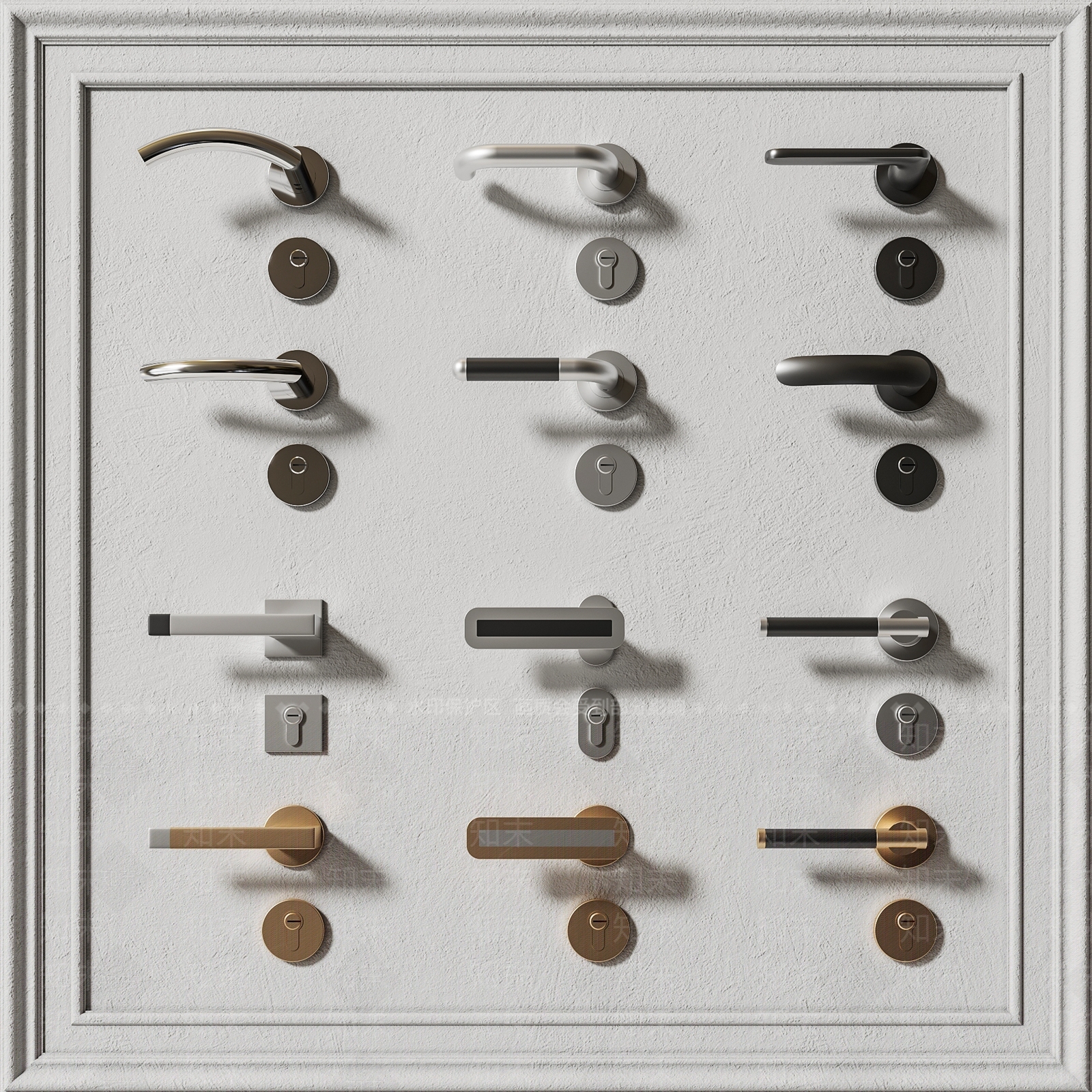 现代门把手3D模型下载【ID:1100610563】