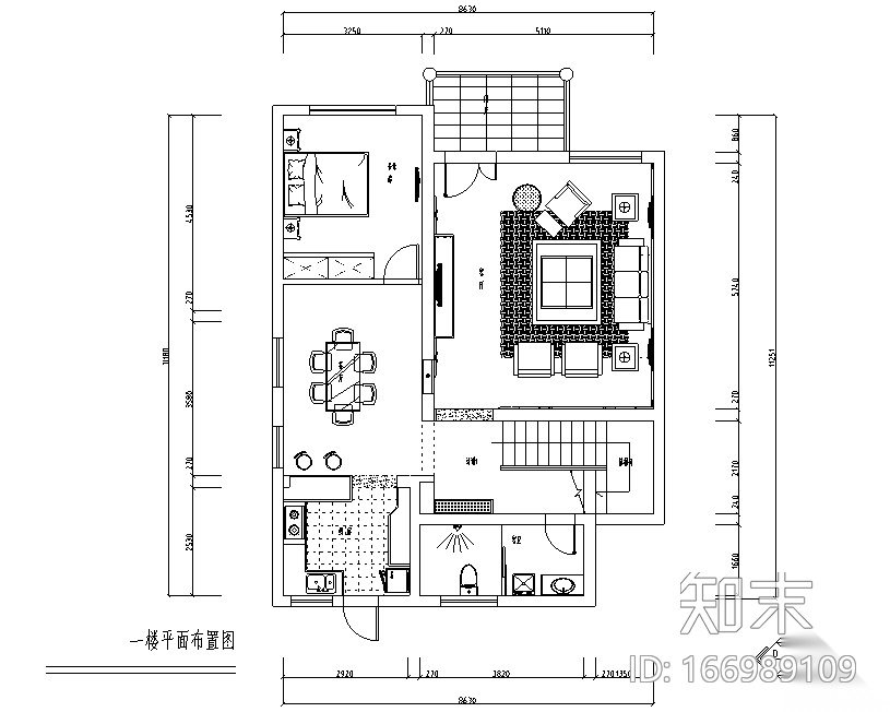 金源三层经济型别墅室内装修图（附效果图）cad施工图下载【ID:166989109】