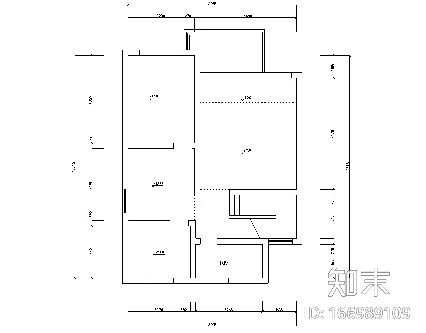 金源三层经济型别墅室内装修图（附效果图）cad施工图下载【ID:166989109】