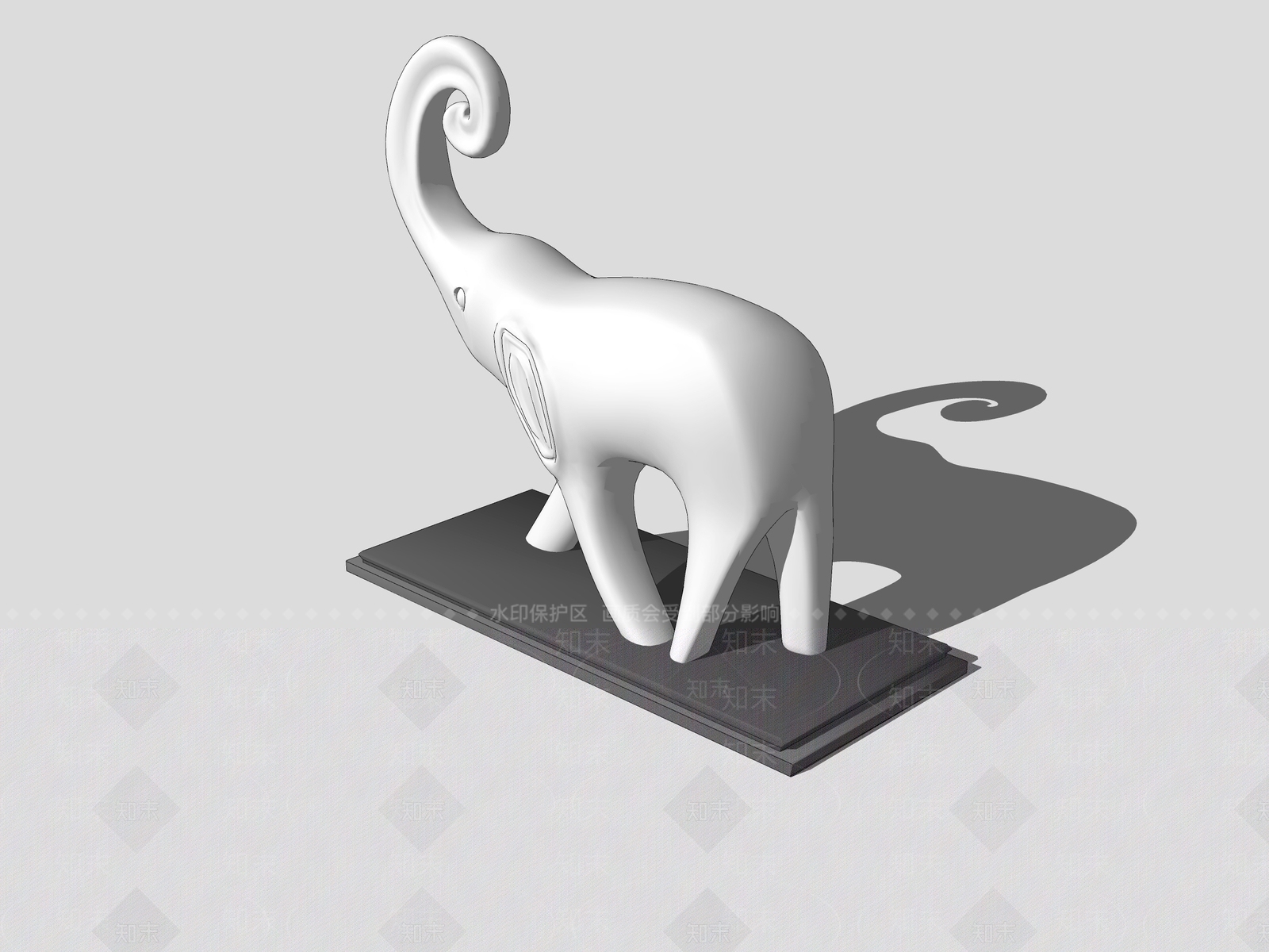 现代大象雕塑小品SU模型下载【ID:1100624260】