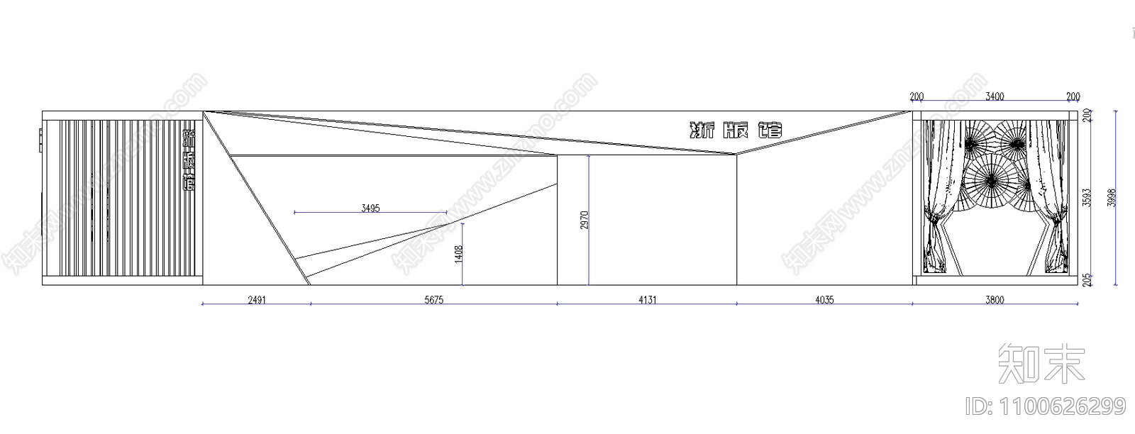 现代展厅cad施工图下载【ID:1100626299】