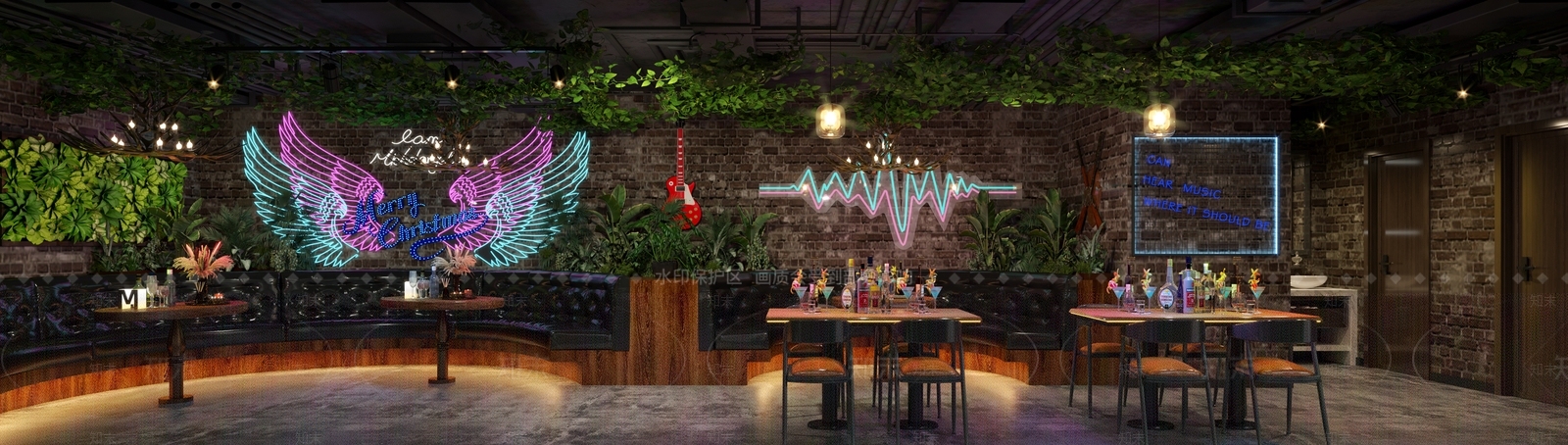工业风酒吧3D模型下载【ID:1100629140】