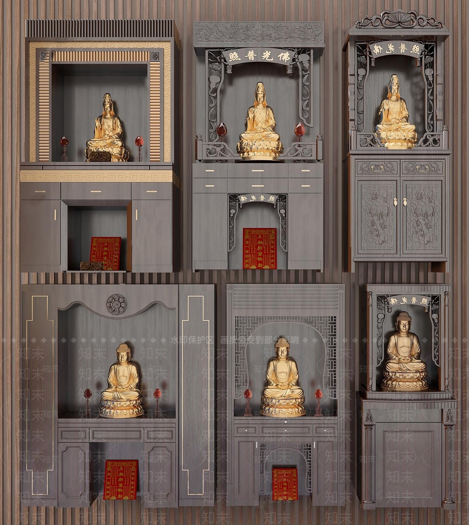 中式佛像雕塑SU模型下载【ID:1100674650】