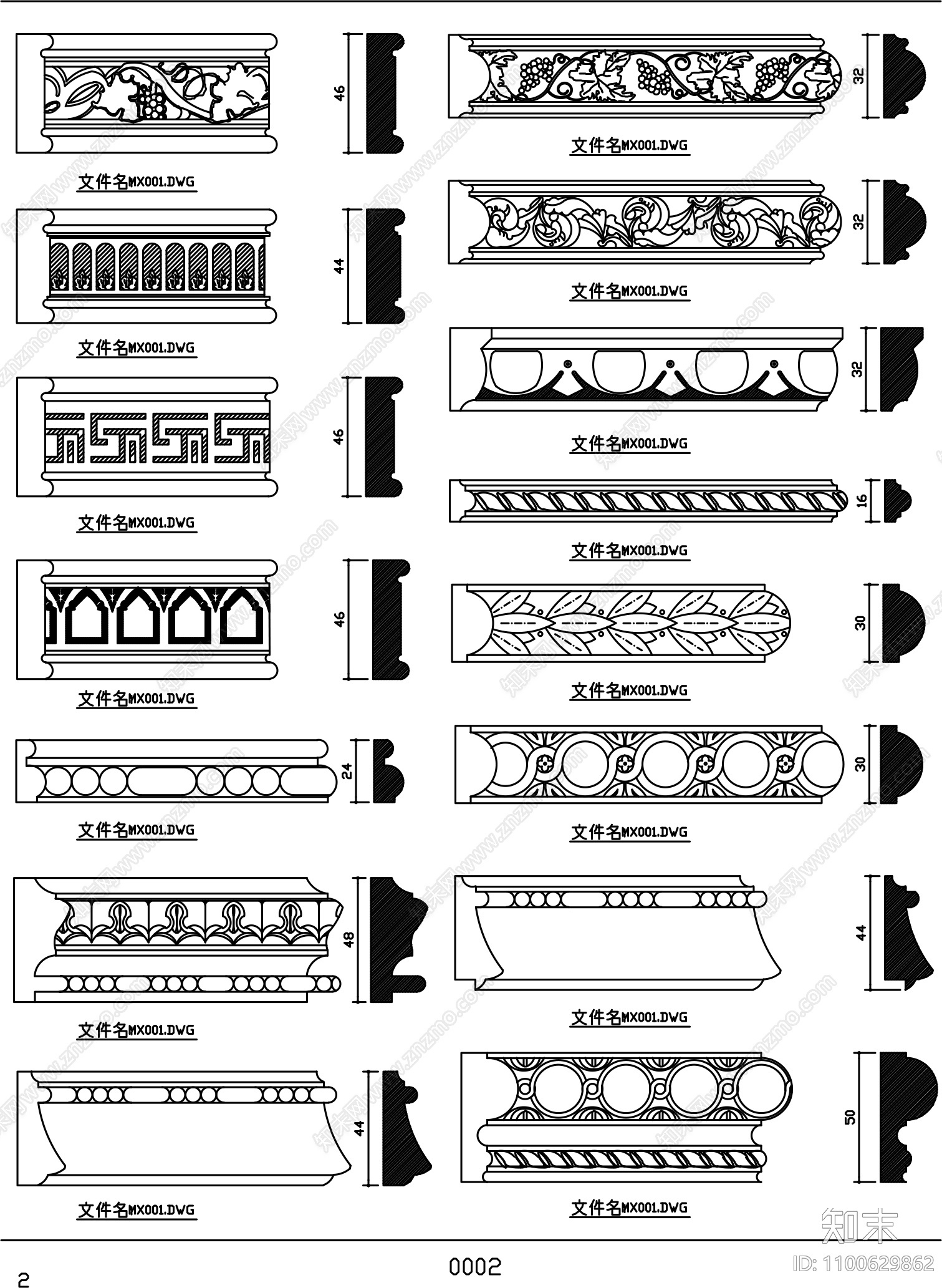 雕花施工图下载【ID:1100629862】