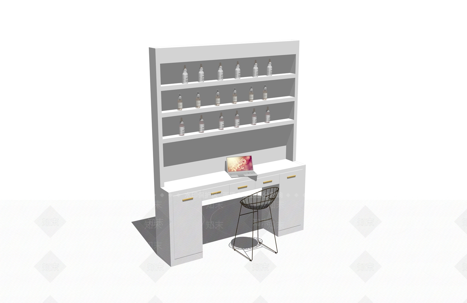 现代化妆品展柜SU模型下载【ID:1100630041】