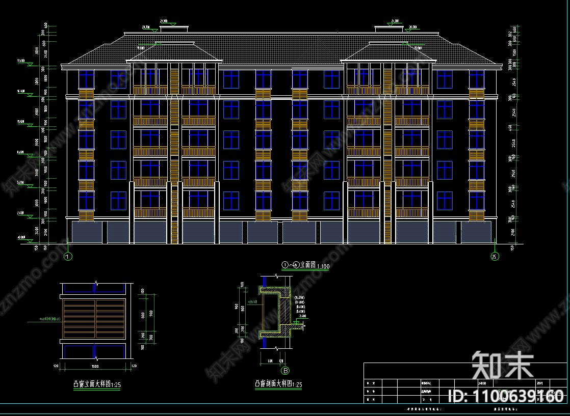 六层框架住宅建筑施工图下载【ID:1100639160】