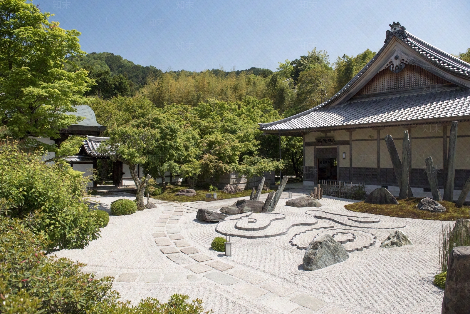 日式庭院外景图贴图下载【ID:1100642957】