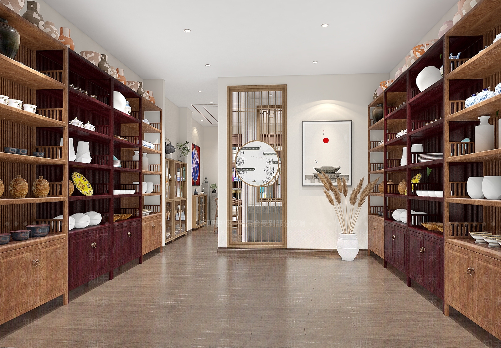 新中式陶瓷店3D模型下载【ID:1100643681】