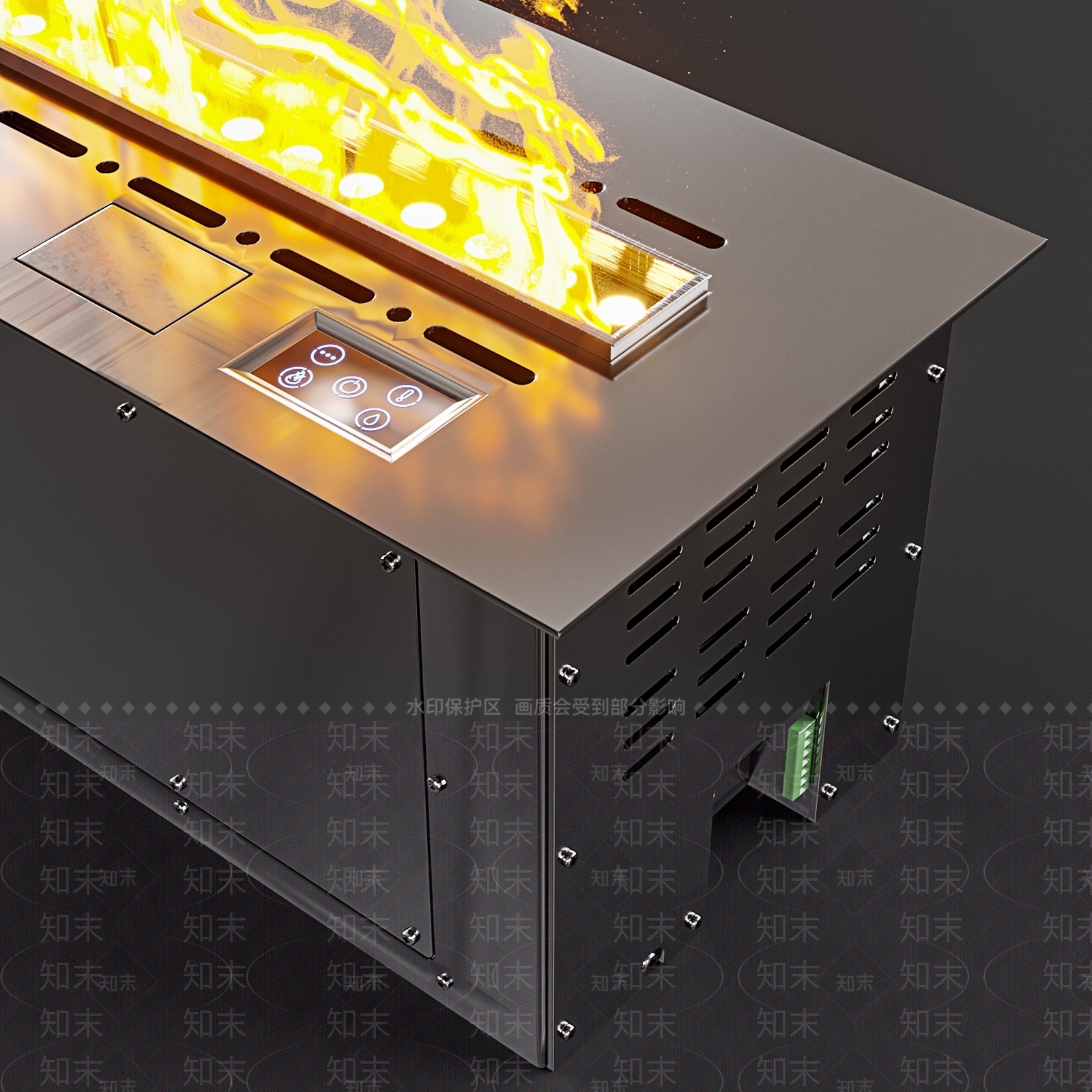 现代电子壁炉3D模型下载【ID:1100645793】